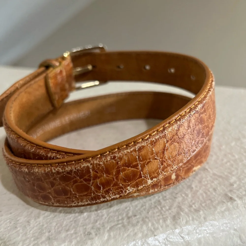 Italian brown distressed Leather Belt Mens sz 32l‎ Work Rugged Utility IGrunge